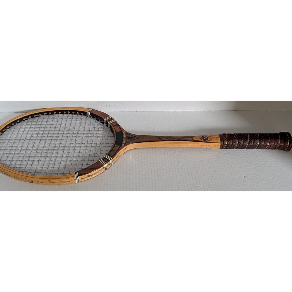 Vintage T.A. Davis Victor Imperial Deluxe Wooden Tennis Racquet USA Leather Grip